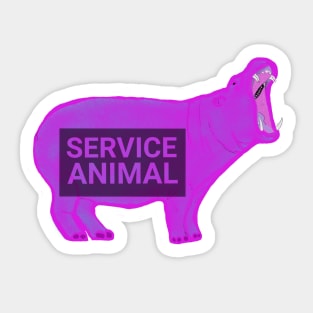 Service Animal: Hippo Sticker